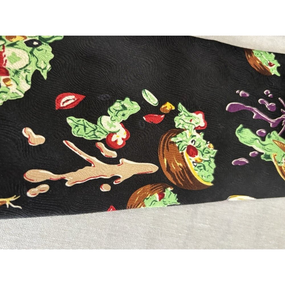 Wild Ties TOSSED SALAD BLACK TIE Novelty Vegetarian Veggies - Picture 4 of 8